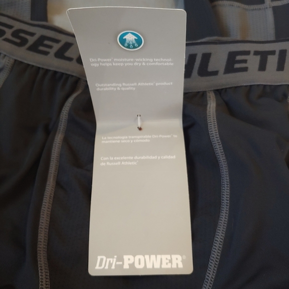 NWT Russell Athletic Compression Leggings, Men's Size L, Black/Grey - Picture 6 of 10